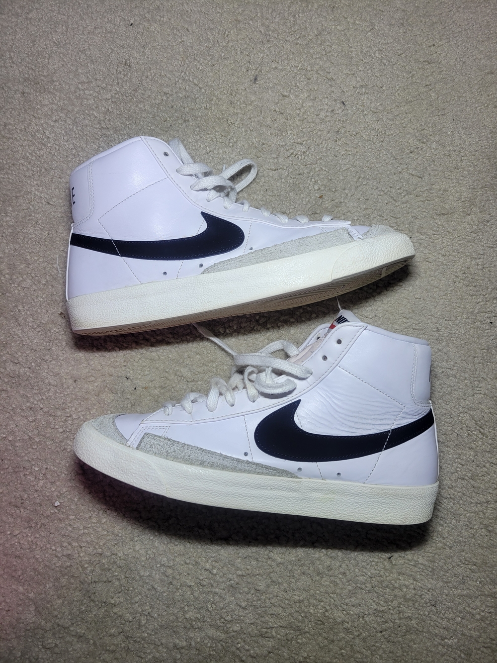 Nike Blazer Mid White with Black Swoosh
